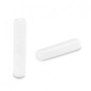 Glaskralen tube 4x20mm White